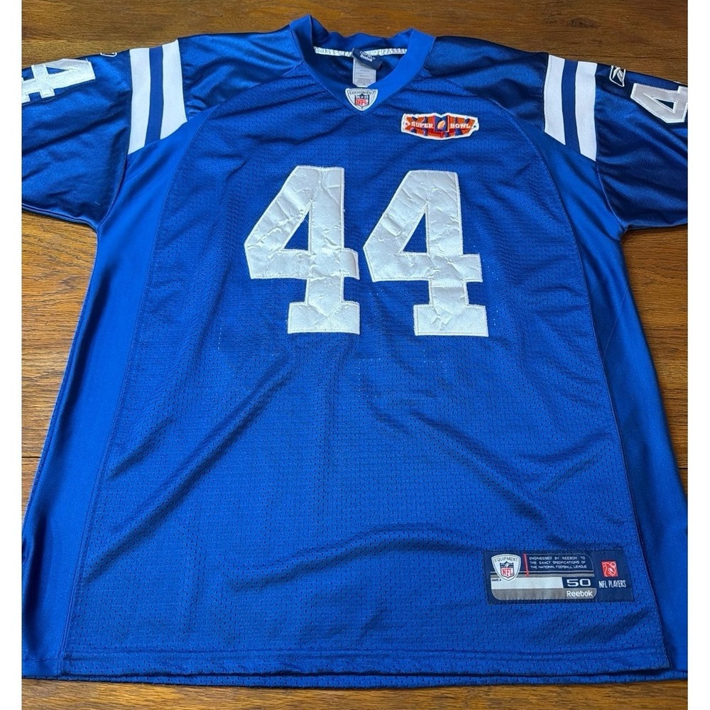 Dallas Clark #44 Indianapolis Colts Super Bowl NFL‎ Reebok Men's Size 50